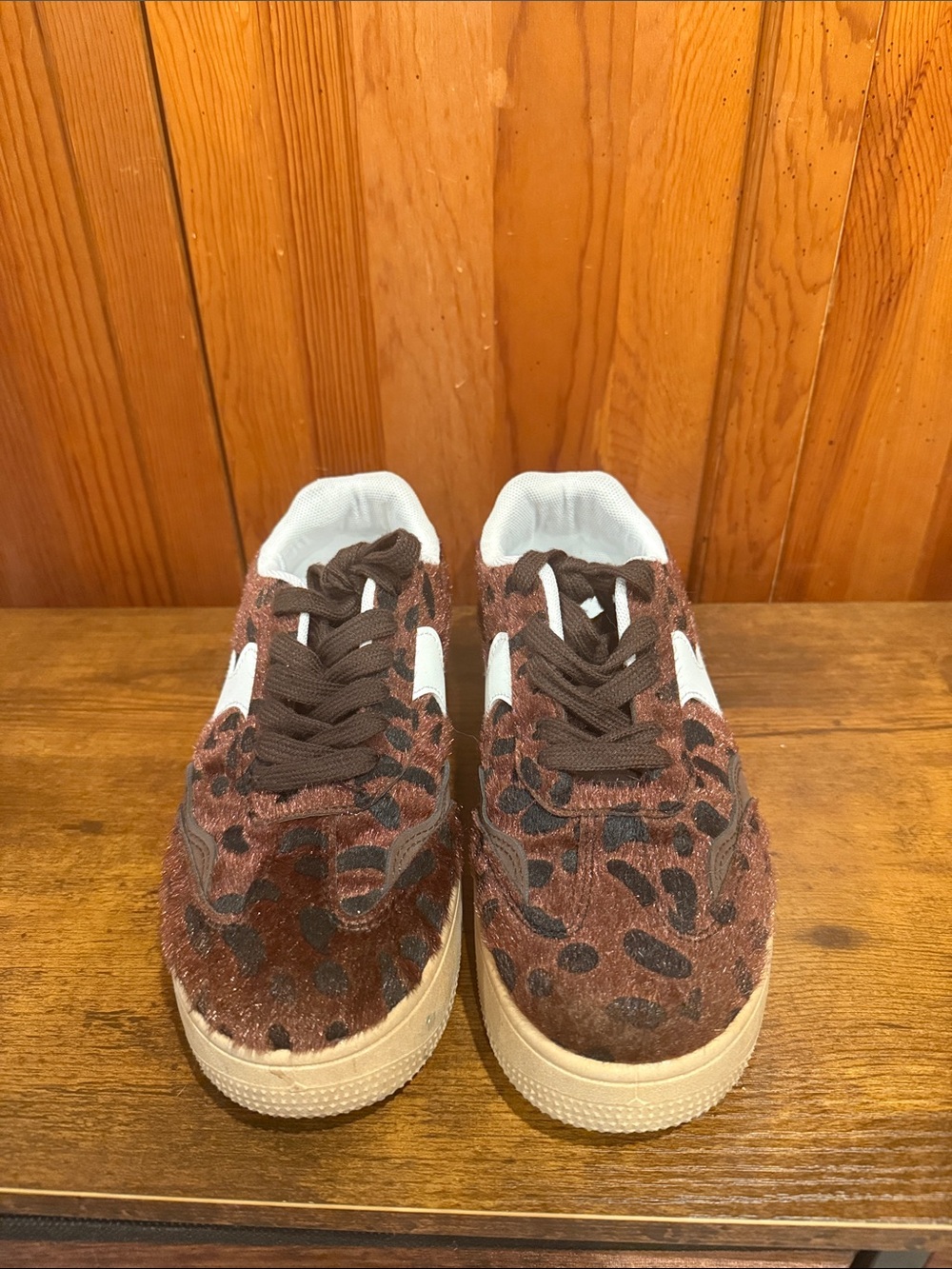 Women’s Leopard Print Brown Casual Sneakers